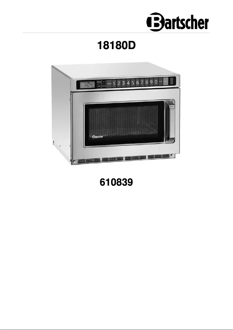 Page 1 de la notice Manuel utilisateur Bartscher 18180D