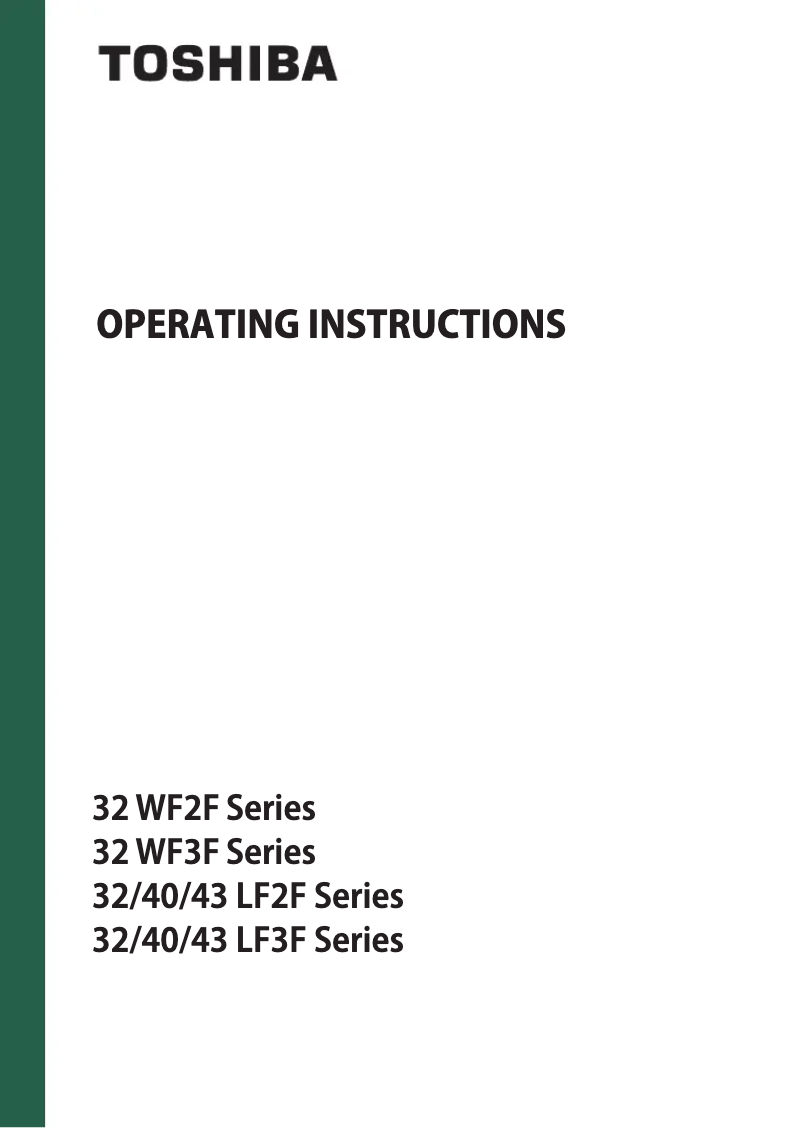 Page n°1 - Manuel utilisateur Toshiba 32WF3F63DAZ