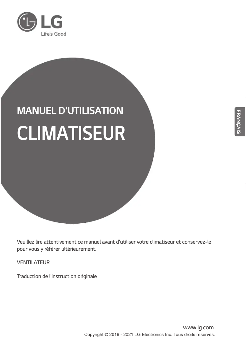 Image de la première page du manuel de l'appareil LZ-H080GBA5