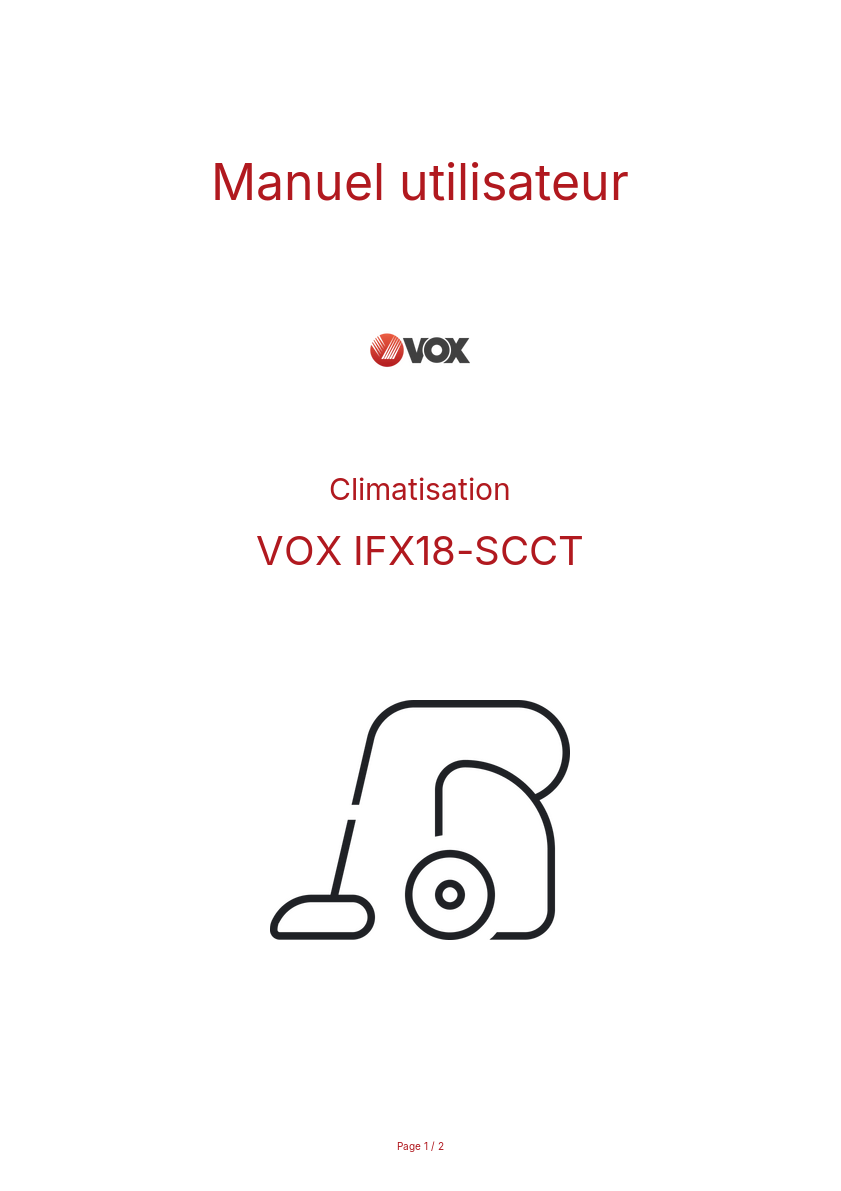 Image de la première page du manuel de l'appareil IFX18-SCCT