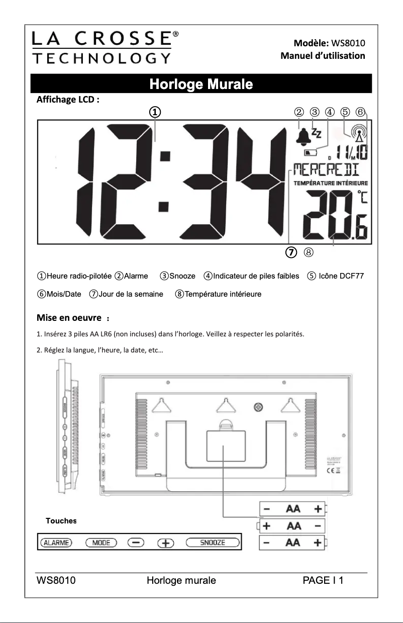 Página 1 del manual Manual de usuario La Crosse Technology WS8010