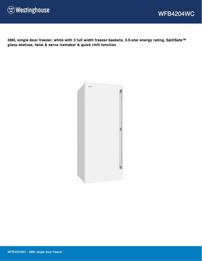 Image de la première page du manuel de l'appareil WFB4204WC