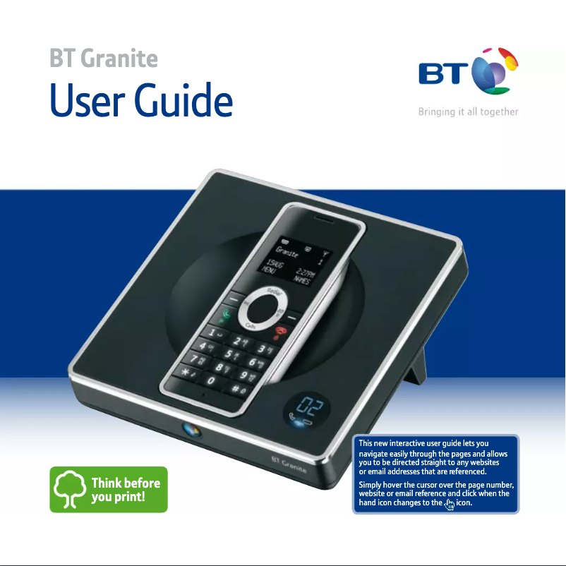 Image de la première page du manuel de l'appareil Granite Twin