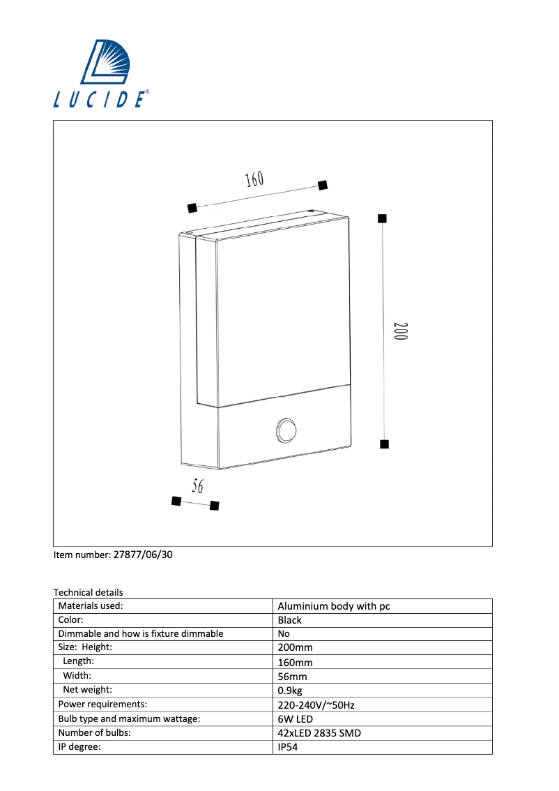 Image de la première page du manuel de l'appareil Limba 27877/06/30