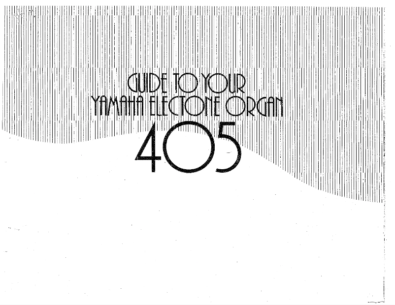 Page n°1 - Manuel utilisateur Yamaha Electone 405