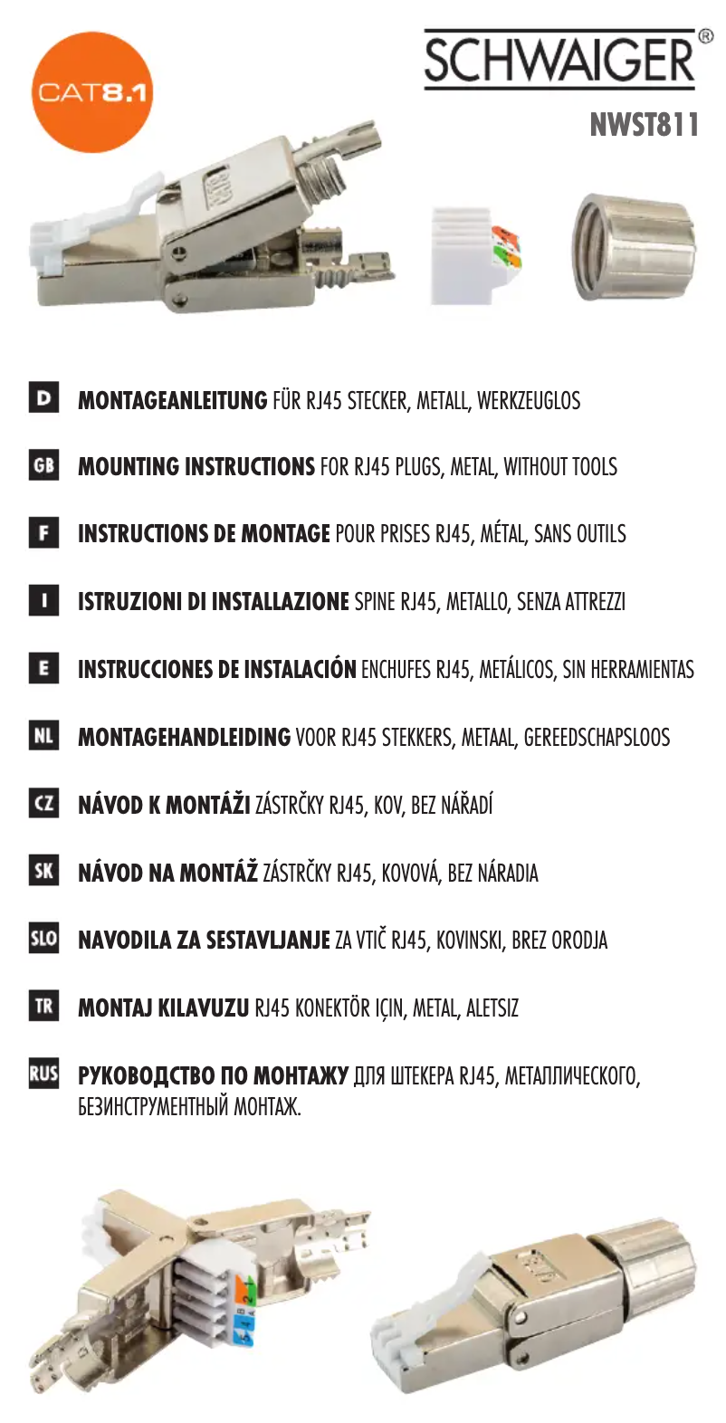 Page n°1 - Manuel utilisateur Schwaiger NWST811