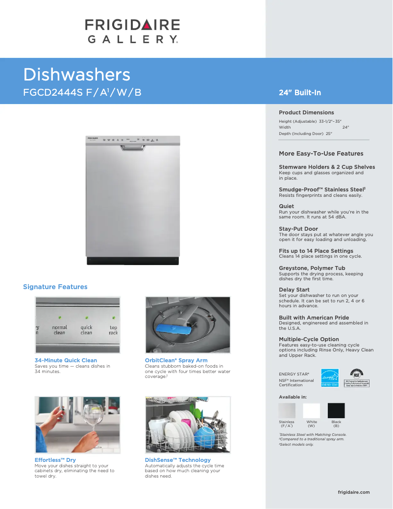 Image de la première page du manuel de l'appareil FGCD2444S