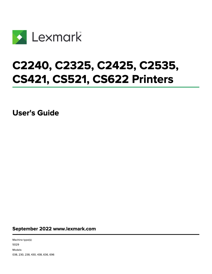 Page 1 de la notice Manuel utilisateur Lexmark CS421