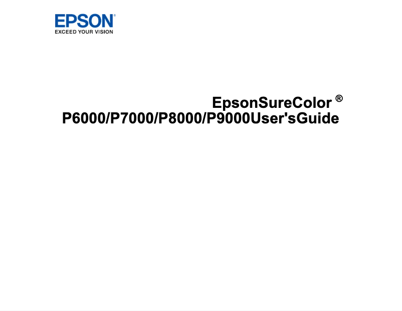 Page 1 de la notice Manuel utilisateur Epson SureColor P9000 Standard Edition
