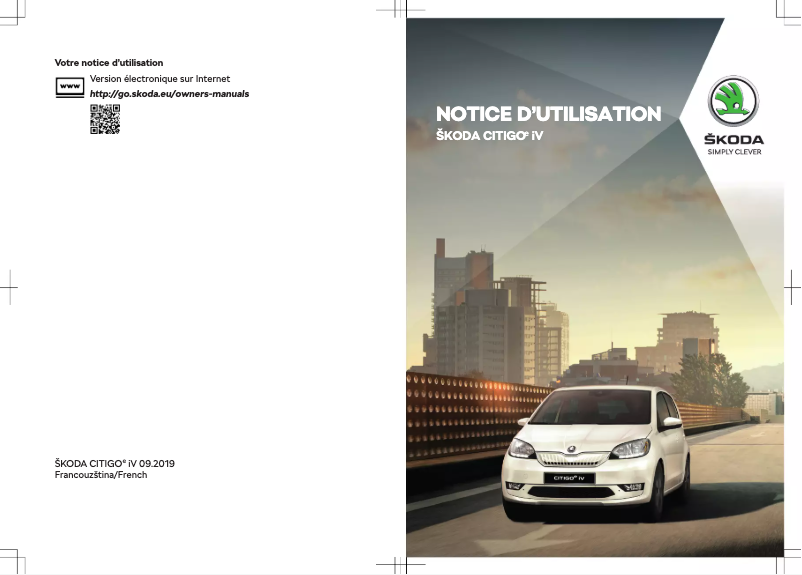 Page 1 de la notice Manuel utilisateur Skoda Citigo e iV (2019)