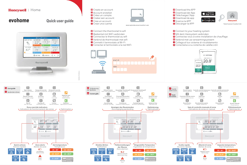 Page n°1 - Manuel utilisateur Honeywell EvoHome THR99C3102