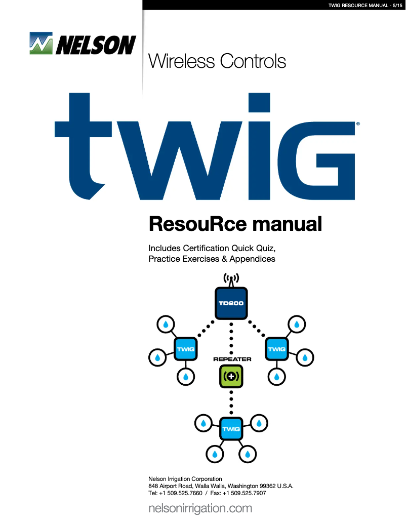 Page 1 de la notice Manuel utilisateur Nelson TWIG