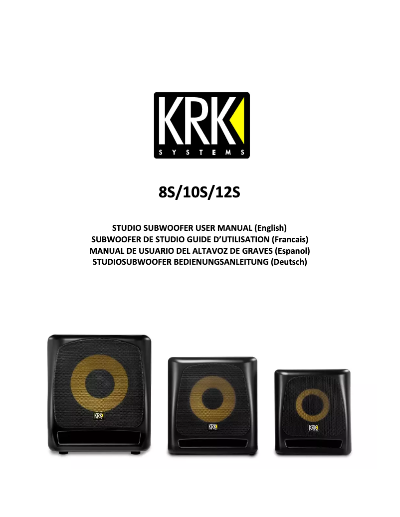 Page 1 de la notice Manuel utilisateur KRK 8S2