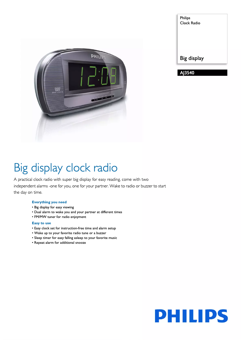 Page 1 de la notice Brochure Philips AJ3540