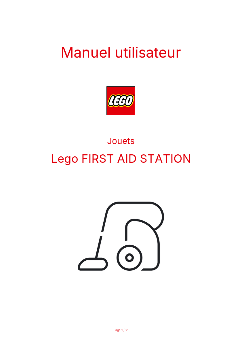 Image de la première page du manuel de l'appareil FIRST AID STATION