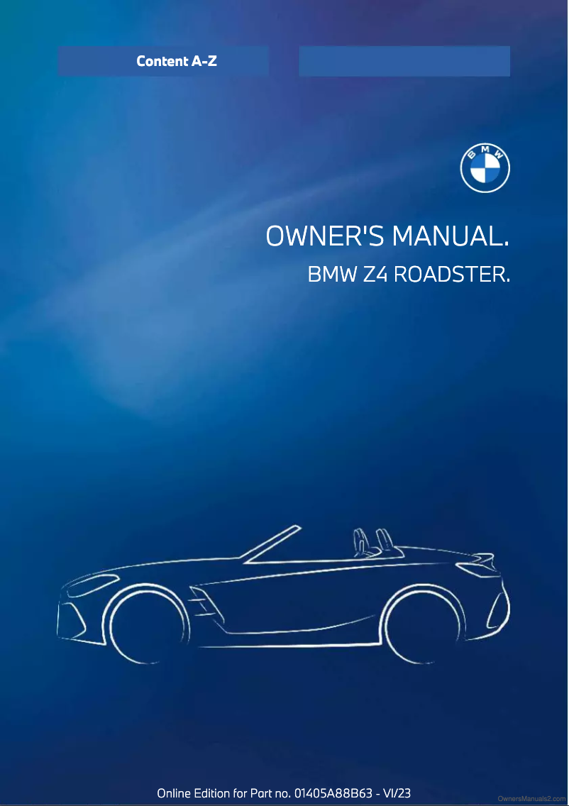 Page 1 de la notice Manuel utilisateur BMW Z4 (2024)