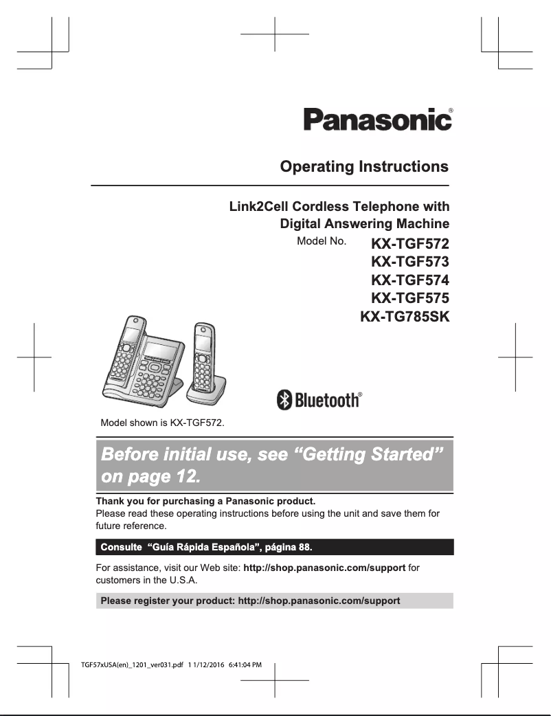 Page 1 de la notice Manuel utilisateur Panasonic KX-TG785SK