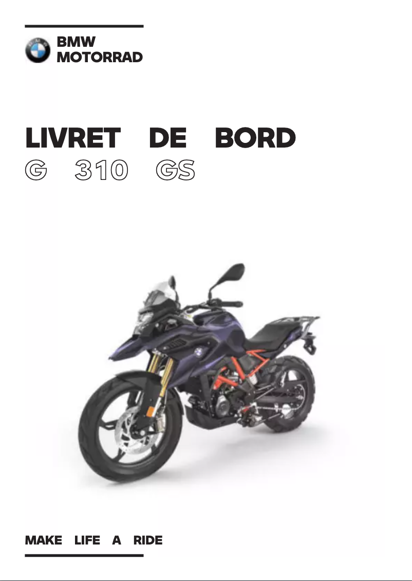 Page 1 de la notice Manuel utilisateur BMW G 310 GS (2020)