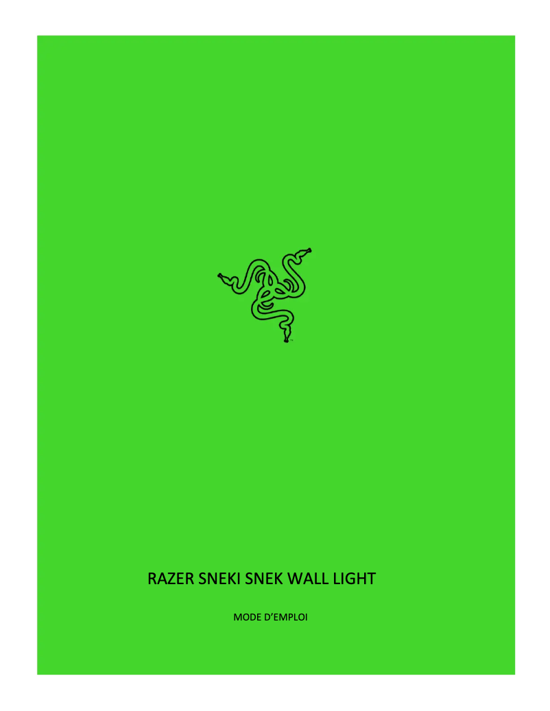 Page 1 de la notice Manuel utilisateur Razer Sneki Snek Wall Light