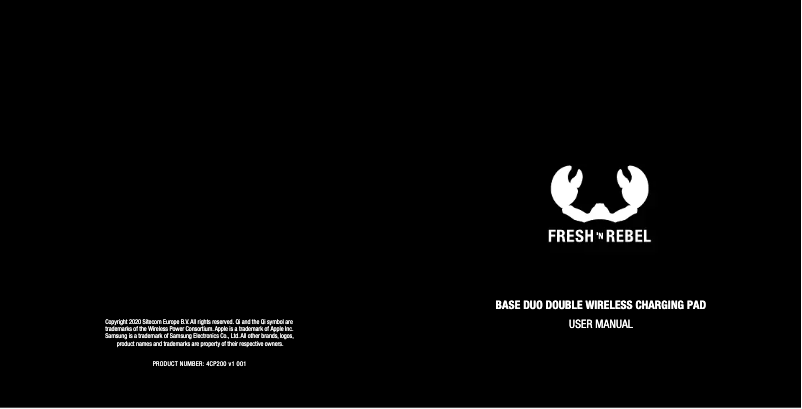 Page 1 de la notice Manuel utilisateur Fresh 'n Rebel Base Duo Wireless Charger