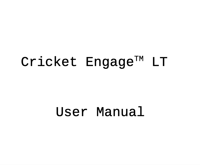 Página 1 del manual Manual de usuario ZTE Cricket Engage LT