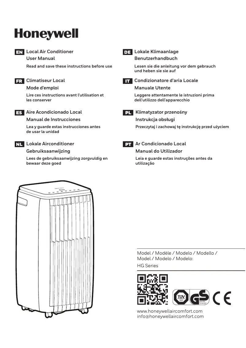 Page 1 de la notice Manuel utilisateur Honeywell HG09CESAKG