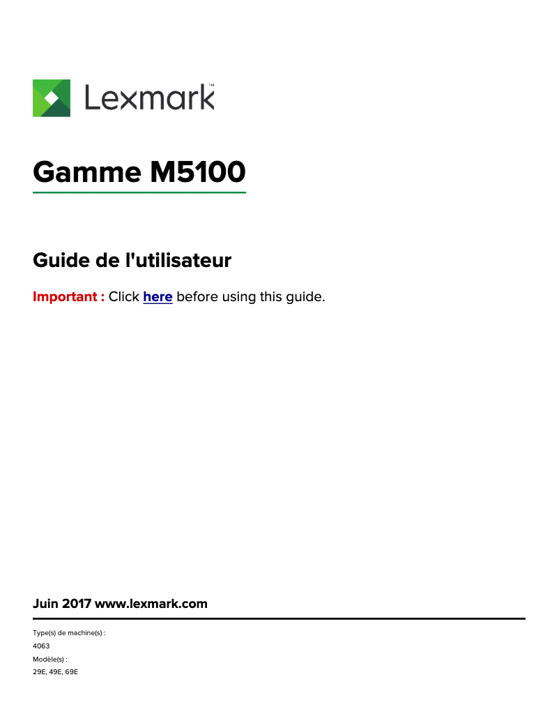 Image de la première page du manuel de l'appareil M5155