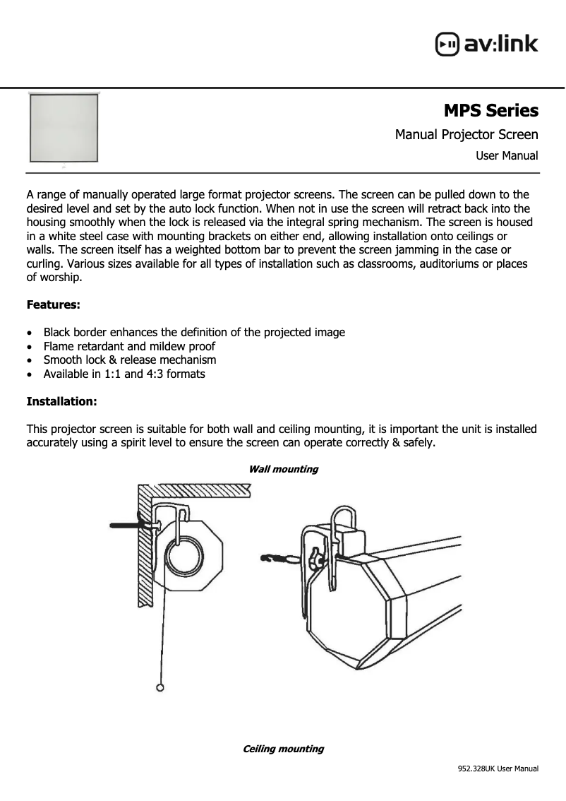 Page 1 de la notice Manuel utilisateur AV:link MPS84