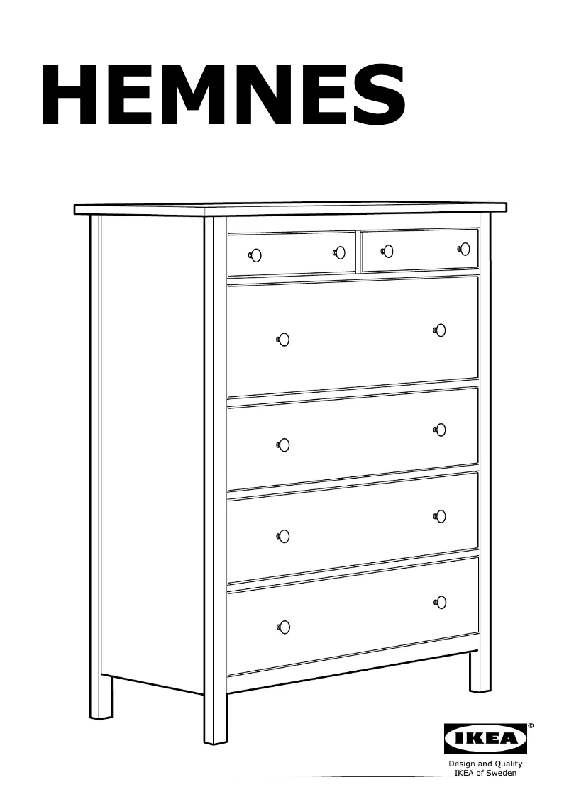 Page 1 de la notice Instructions / montage Ikea HEMNES