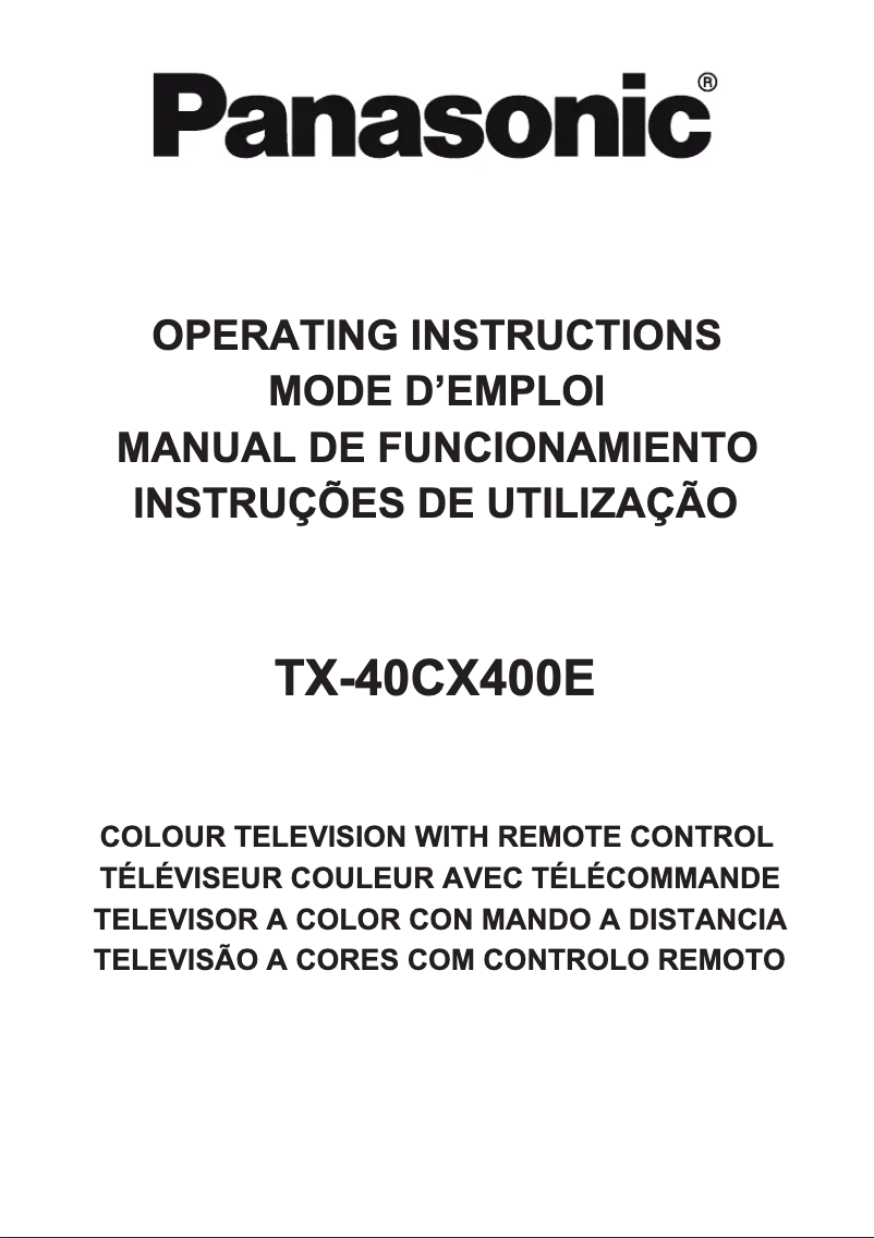 Image de la première page du manuel de l'appareil Viera TX-40CX400E