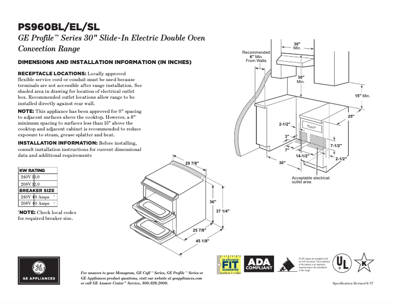 Image de la première page du manuel de l'appareil Profile PS960BLTS