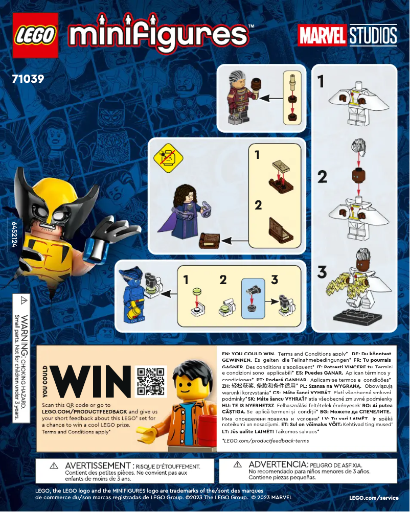 Page n°1 - Manuel utilisateur Lego Minifigures Marvel 71039