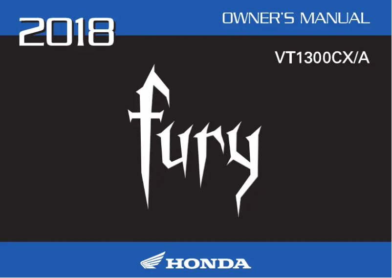 Página 1 del manual Manual de usuario Honda Fury VT1300CX (2018)