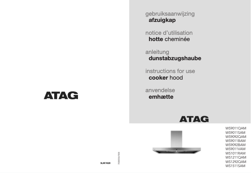 Page 1 de la notice Manuel utilisateur Atag WS1292QAM