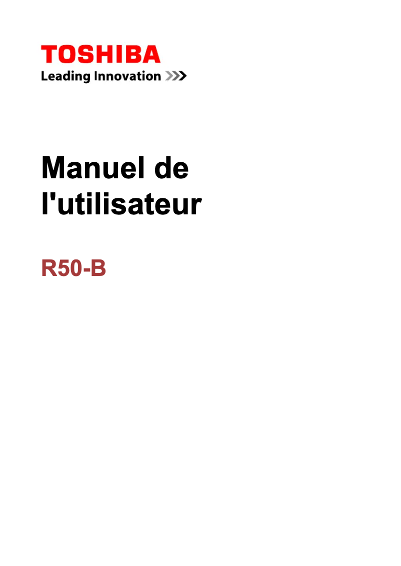 Image de la première page du manuel de l'appareil Satellite Pro R50-B