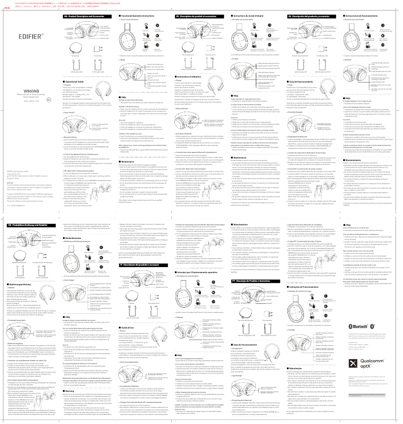 Page n°1 - Manuel utilisateur Edifier W860NB