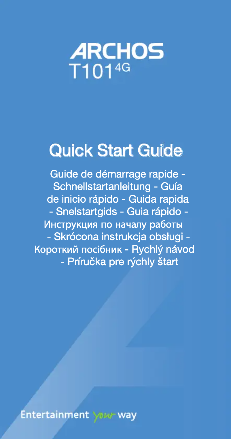 Page 1 de la notice Guide de démarrage rapide Archos T101