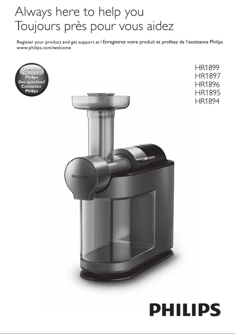 Page n°1 - Manuel utilisateur Philips Avance Collection HR1897