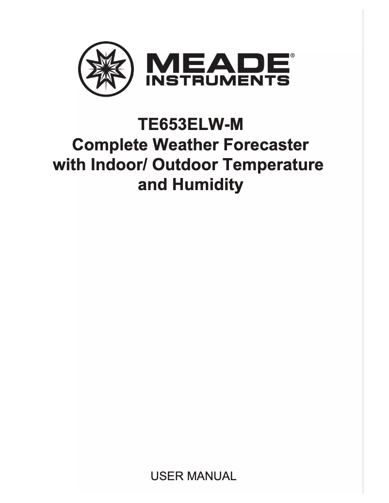 Image de la première page du manuel de l'appareil TE653ELW-M