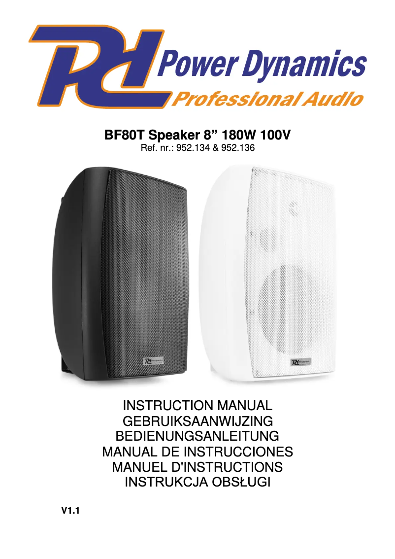 Page n°1 - Manuel utilisateur Power Dynamics BF80TW
