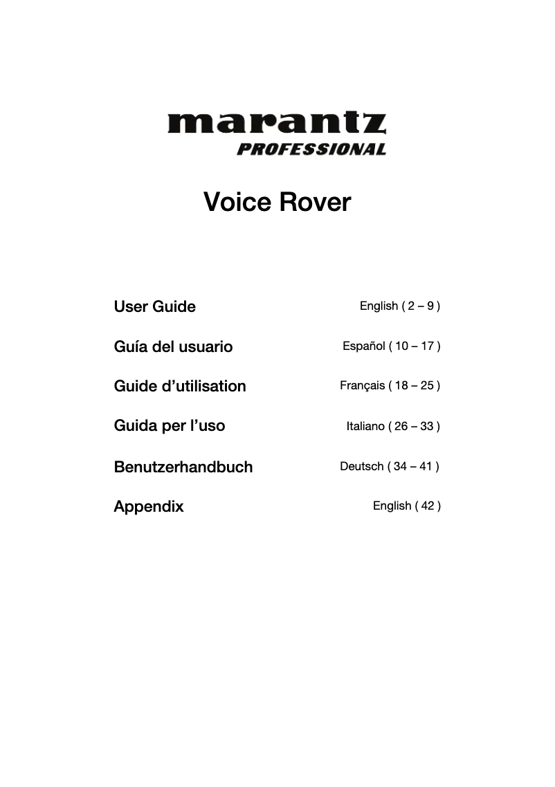 Image de la première page du manuel de l'appareil Voice Rover