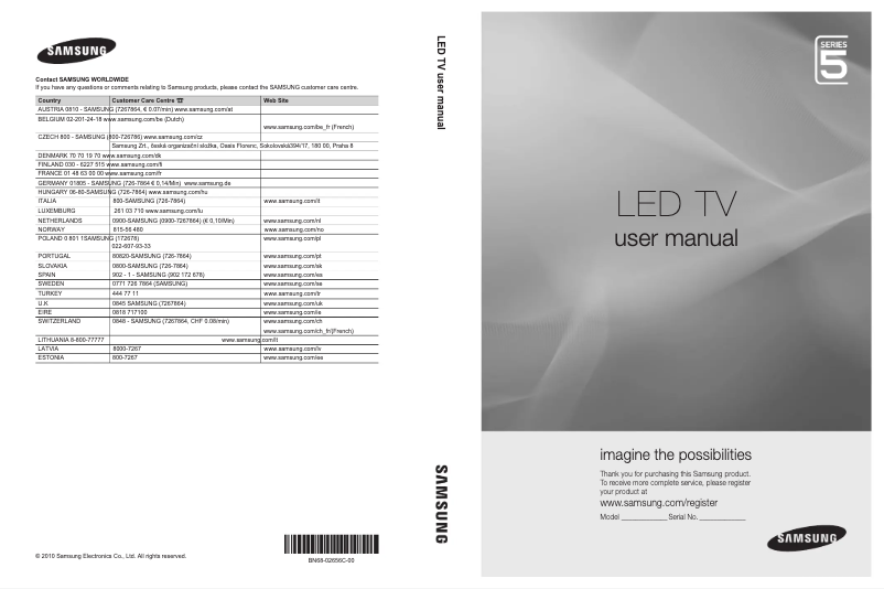 Image de la première page du manuel de l'appareil UE46C5000QW