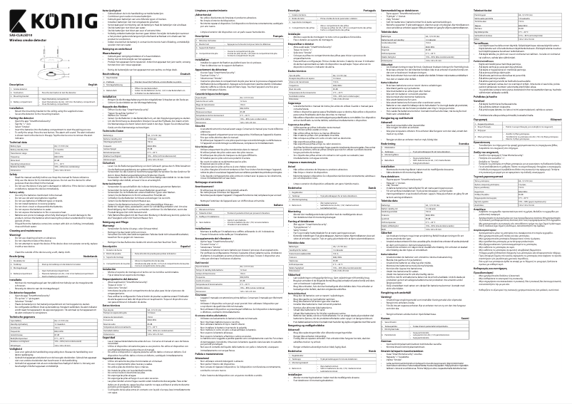Page n°1 - Manuel utilisateur Konig SAS-CLALSD10