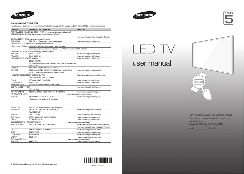 Image de la première page du manuel de l'appareil UE32H5570AS