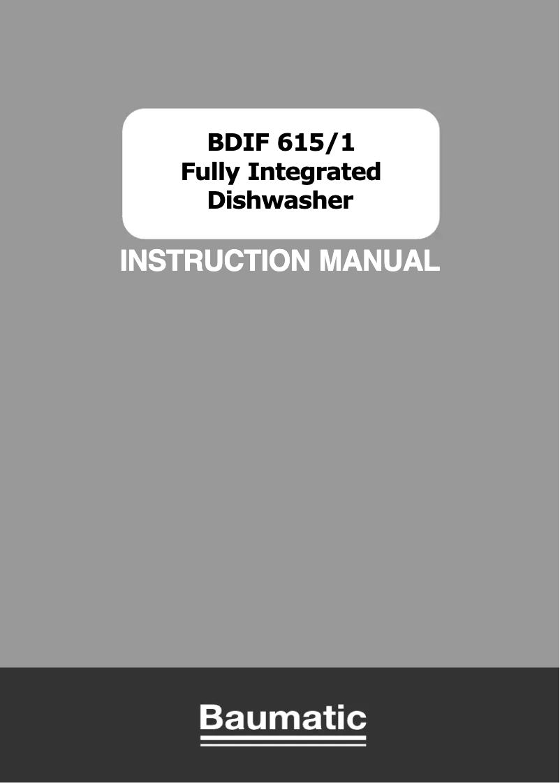 Page 1 de la notice Manuel utilisateur Baumatic BDIF615/1