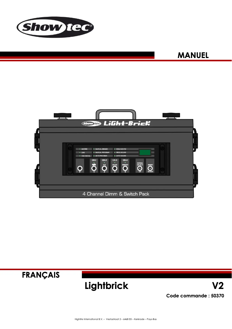 Page n°1 - Manuel utilisateur Showtec Light-Brick