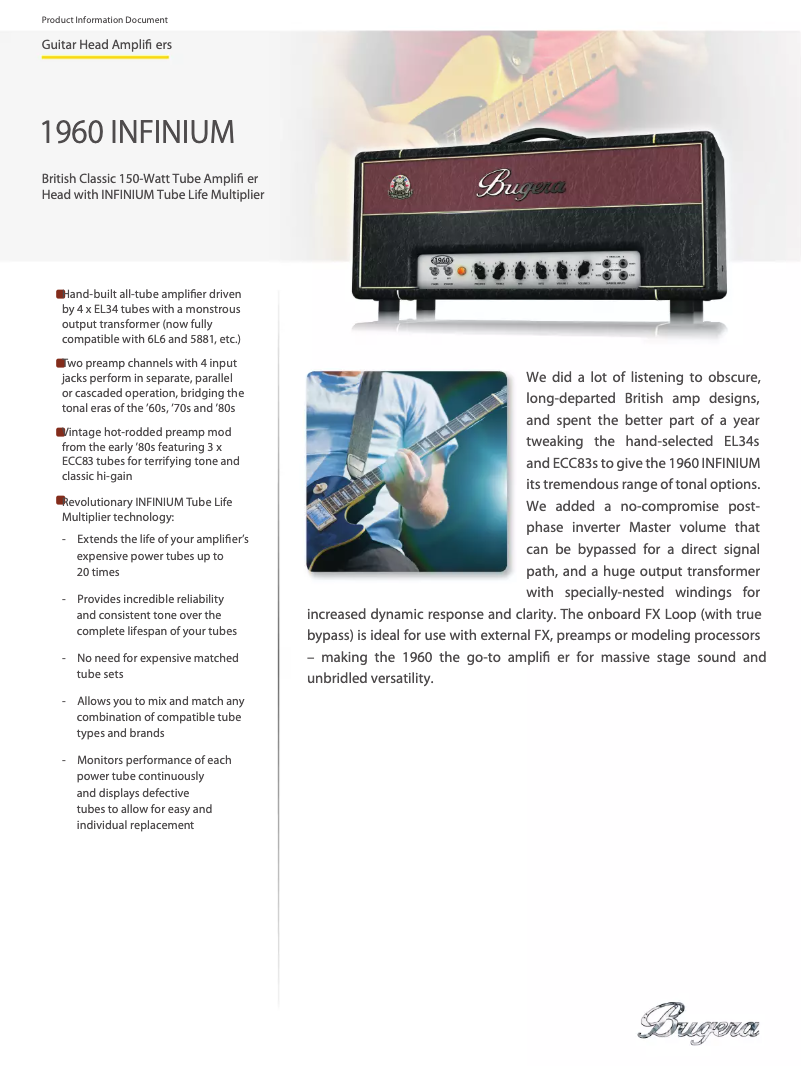 Page n°1 - Fiche technique Bugera 1960 Infinium