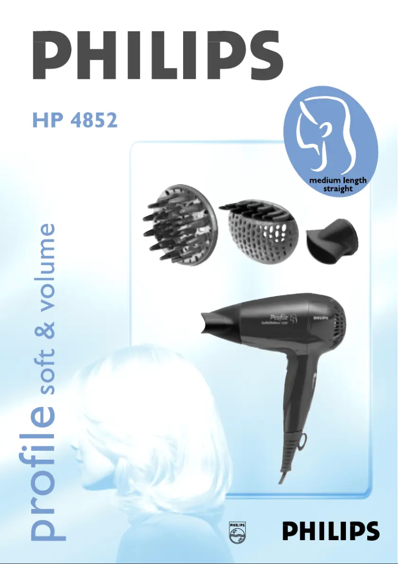 Page 1 of the manual User Manual Philips HP4852