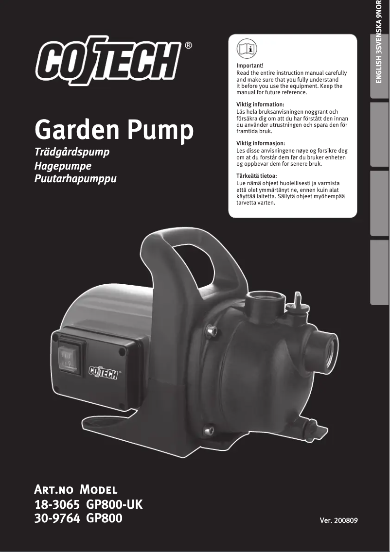 Página 1 del manual Manual de usuario Cotech GP800