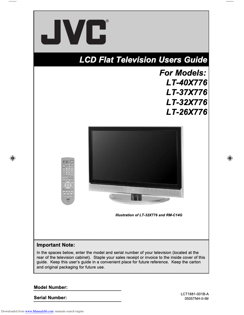 Page 1 de la notice Manuel utilisateur JVC LT-40X776